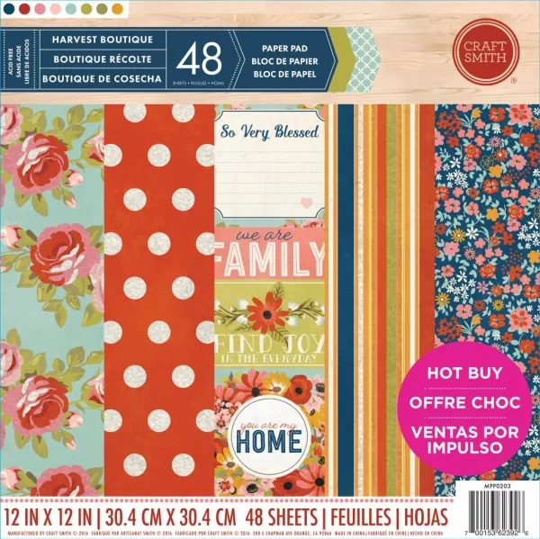 Craft Smith Harvest Boutique 12x12 Inch Paper Pad