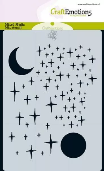 CraftEmotions Mask stencil Angel & Bear - Sterne und Mond Carla Creaties