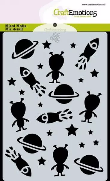 CraftEmotions Mask stencil Space - In Space Carla Creaties