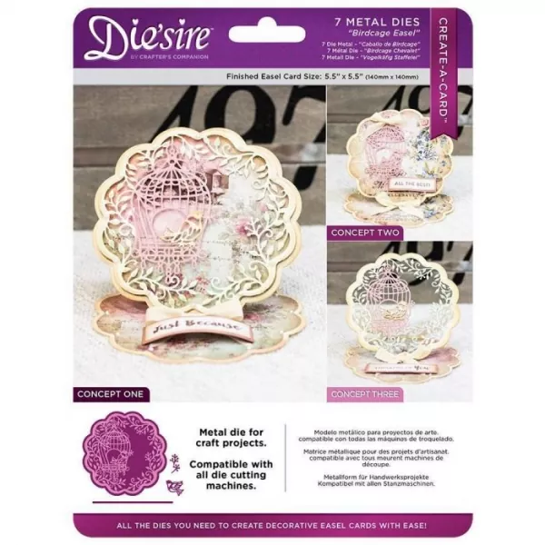 Die'sire Create-a-Card Metal Die - Birdcage Easel, Crafters Companion