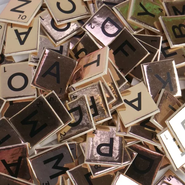 Papermania, Rose Gold Chipboard Letter Tiles