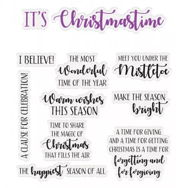 Crafter's Companion Sentiment & Verses Clear Stamps - It's Christmastime