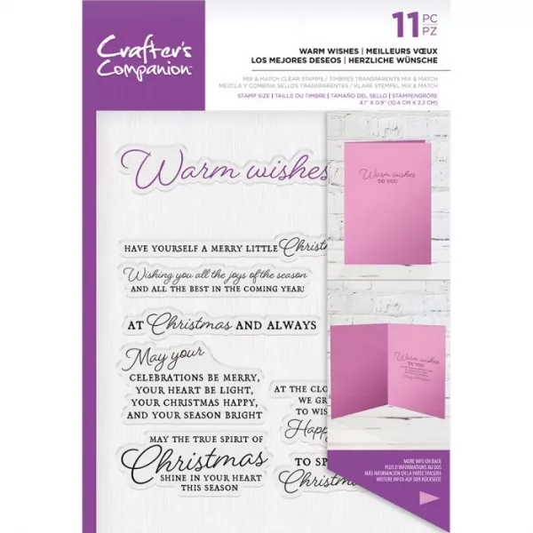 Crafter's Companion Sentiment & Verses Clear Stamps - Warm Wishes