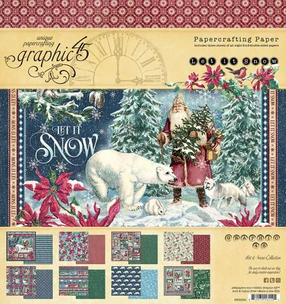 Graphic 45 Let it Snow 8x8 Inch Paper Pad