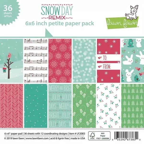 Lawn Fawn Snow Day Remix Petite 6x6 Inch Paper Pack