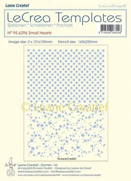 LeaneCreativ - Schablone Herzchen 2 Designs jede Größe 151x105mm