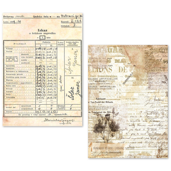 Ciao Bella, Vintage Manuscript A5 Tissue Paper Set
