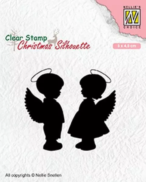 Nellies Choice Christmas Silhouette Clear stamps Angelgirl, -boy