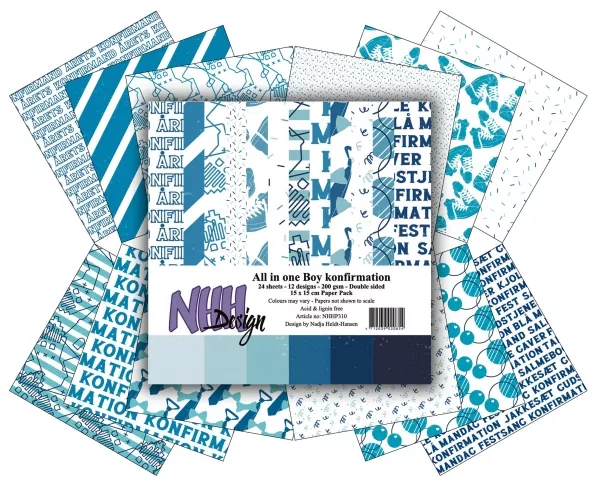NHH Design All in One Boy Konfirmation 6x6 Inch Paper Pack