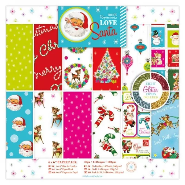 Papermania 6x6 Inch Paper Pack Love Santa