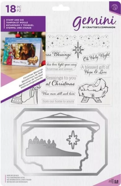 Gemini Photo Frame Stamp and Die - Christmas Blessings, Crafters Companion