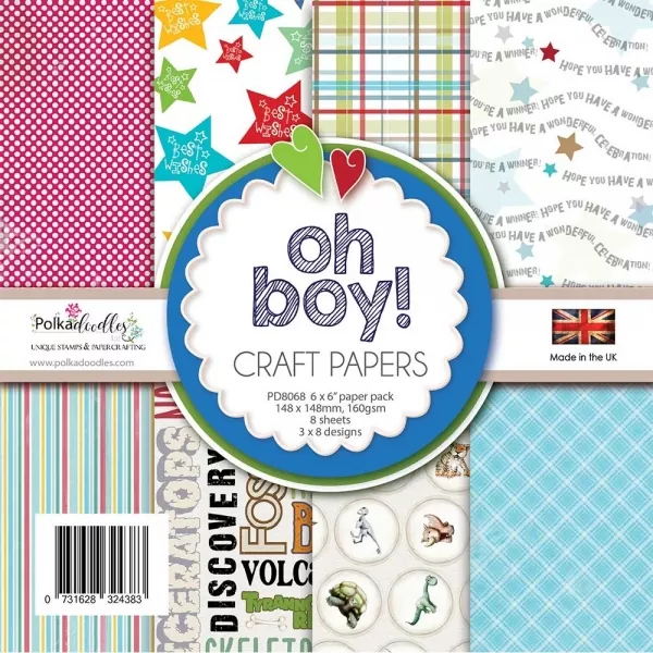 Polkadoodles Oh Boy! 6x6 Inch Paper Pack