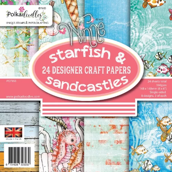 Polkadoodles Starfish & Sandcastles Paper Pack