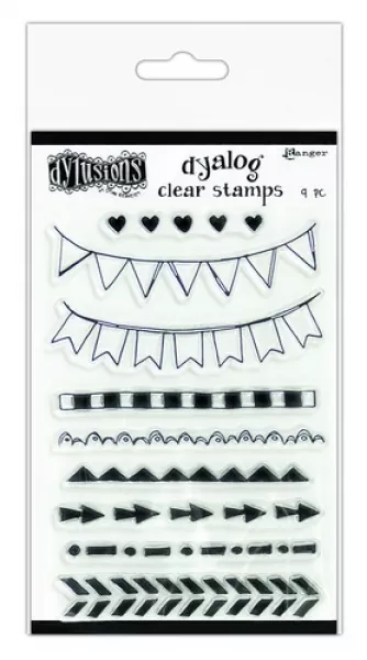 Ranger Dylusions Dyalog Clear Stamp Set On the Edge