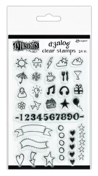 Ranger Dylusions Dyalog Clear Stamp Set The Full Package Dyan Reaveley