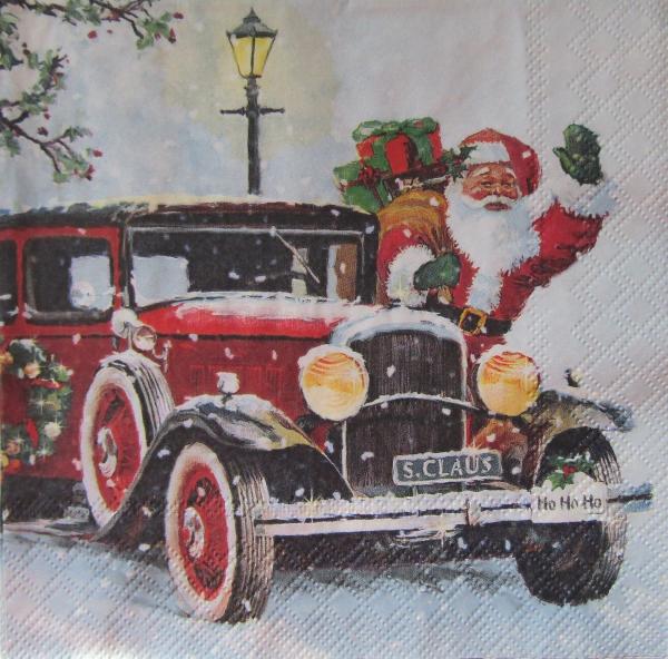 Ambiente, Servietten Santa Automobile, 5 Stück