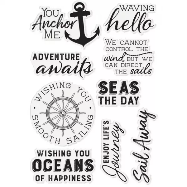 Sara Signature Nautical Acrylic Stamp - Seas the Day, Crafters Companion