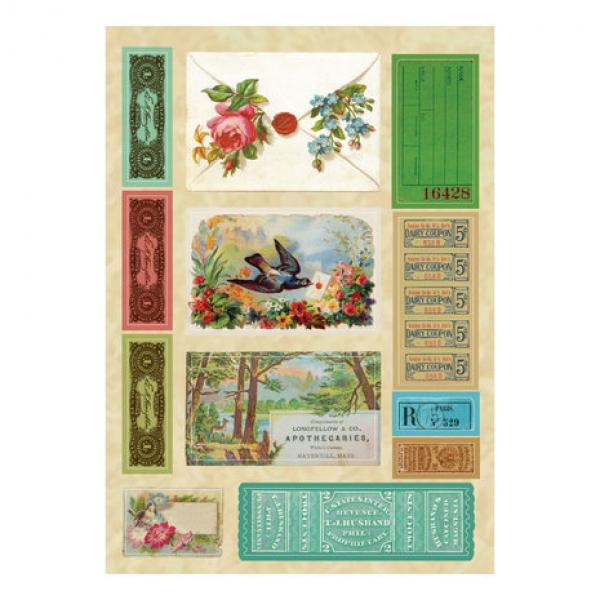 Spellbinder, Vintage Etiquettes Sticker Pad