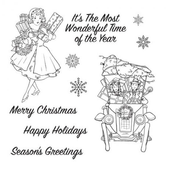 Spellbinders, Vintage Holidays Clear Stamp