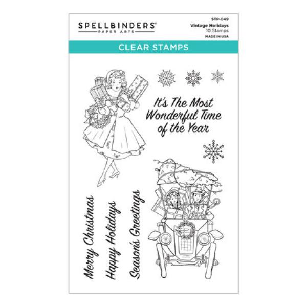 Spellbinders, Vintage Holidays Clear Stamp