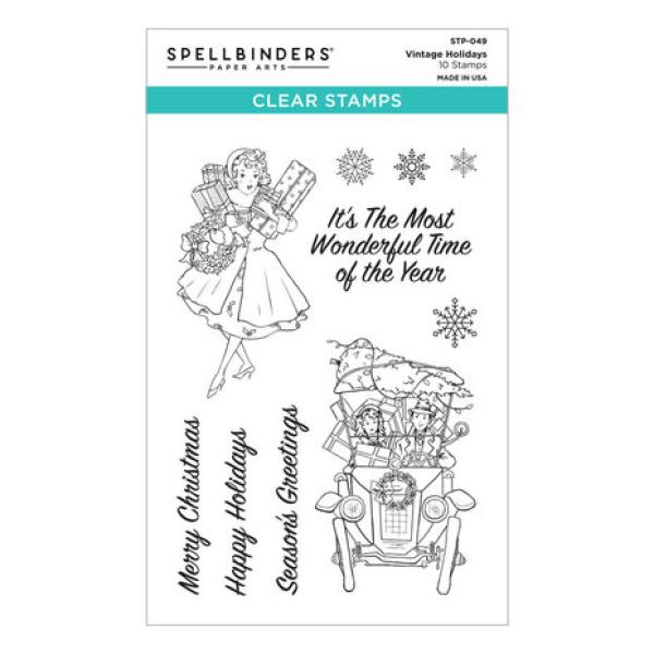 Spellbinder, Vintage Holidays Clear Stamp