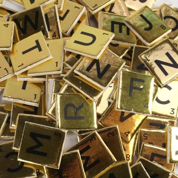 Papermania, Gold Chipboard Letter Tiles
