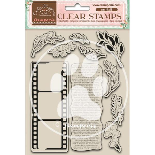 Stamperia, Create Happiness Clear Stamps Leaves and Movie Film