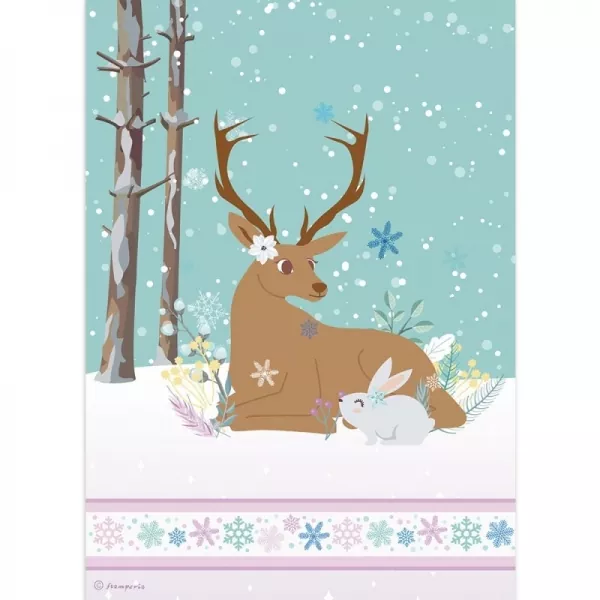 Stamperia Rice Paper A4 Reindeer & Rabbit