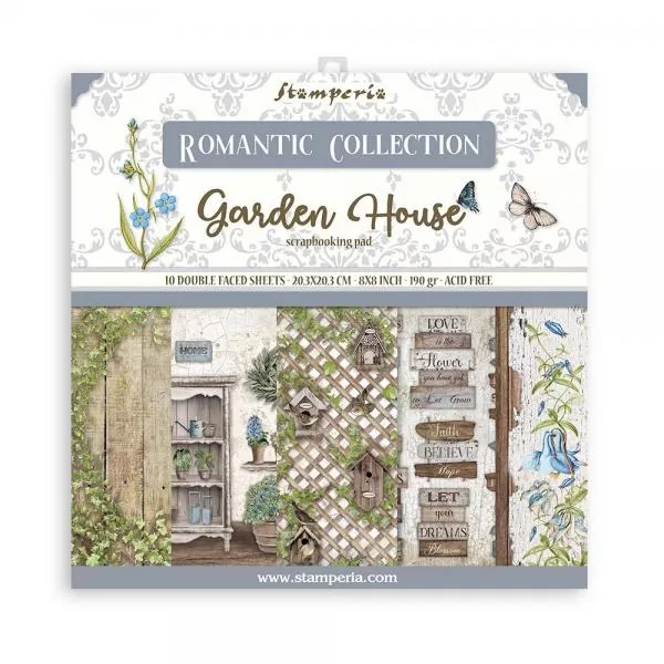 Stamperia Romantic Garden House 8x8 Inch Paper Pack