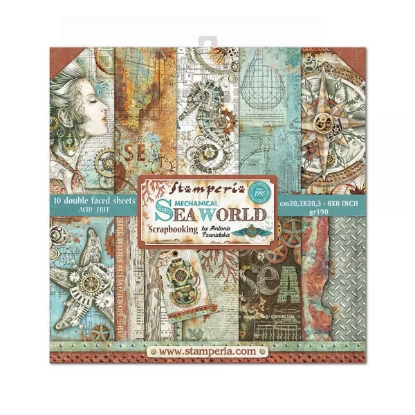 Stamperia Sea World 8x8 Inch Paper Pack