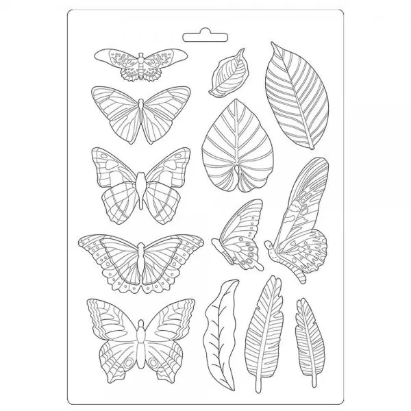 Stamperia Soft Mould Amazonia Leaves and Butterflies
