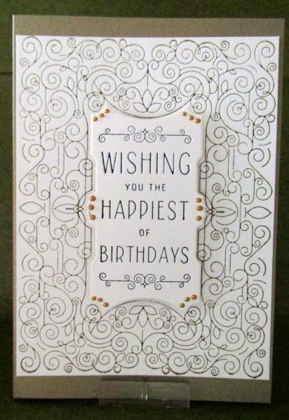 GALERIE, Grußkarte Spellbinder, Swirl Birthday Frame Press Plate & Die