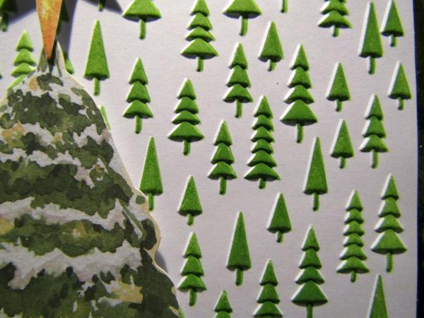 GALERIE, Grußkarte mit 3D Embossing Folder Christmas Trees