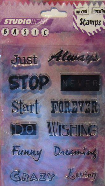 Studiolight, Mixed Media Stamps Funky Words