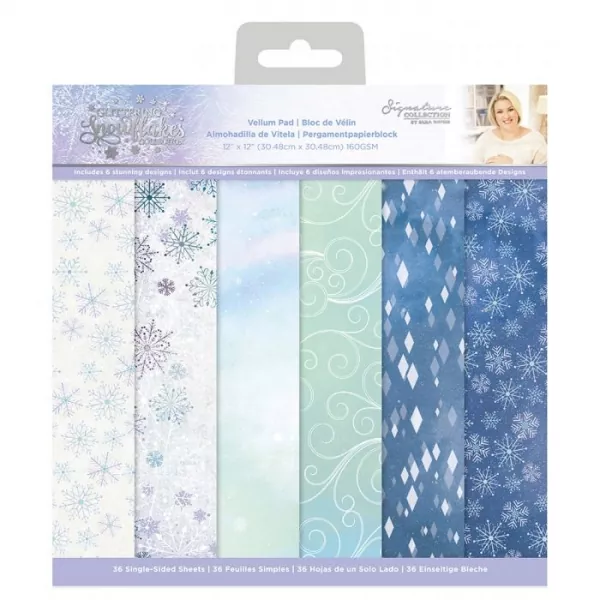 Sara Signature Glittering Snowflakes 12x12" Vellum Pad